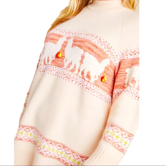 New Anthropologie Aimee Pommed Alpaca Sm Pink Pullover Sweater - Picture 6 of 8